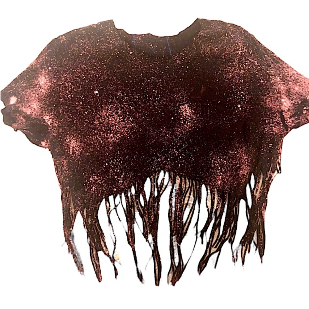 ONE-of-a-KIND Fringe Crop Tee 💓